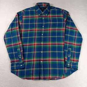 Ralph Lauren Shirt Mens XXL Custom Fit Performance Flannel Madras Midweight
